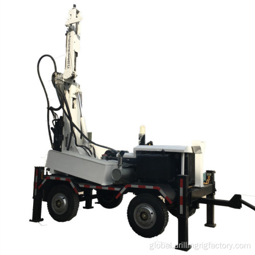 Portable Trailer Type Well Drilling Rig 200m Depth Trailer Mounted DTH Water Well Rig Factory